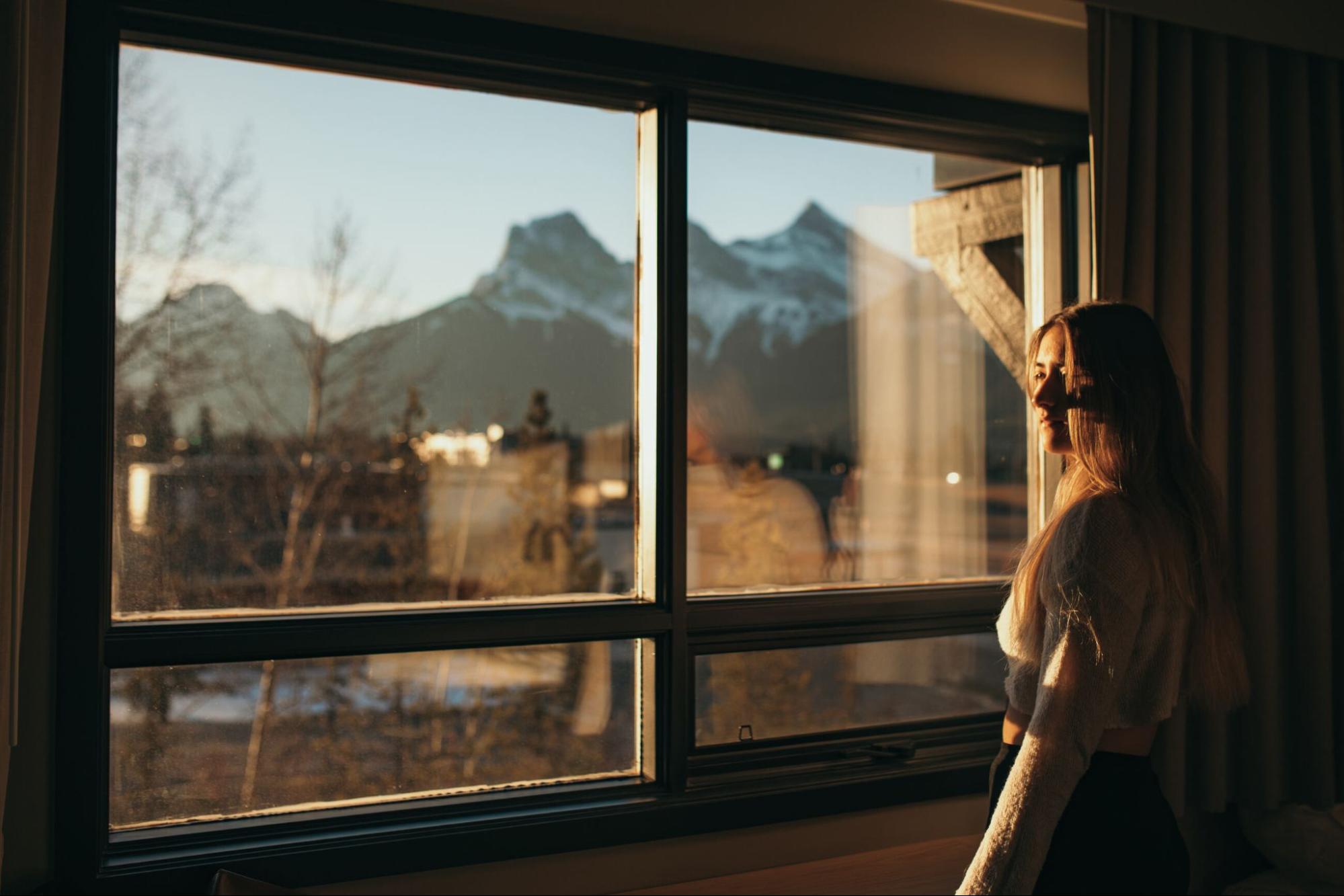 Three Sisters Mountain View from Everwild Hotel Room