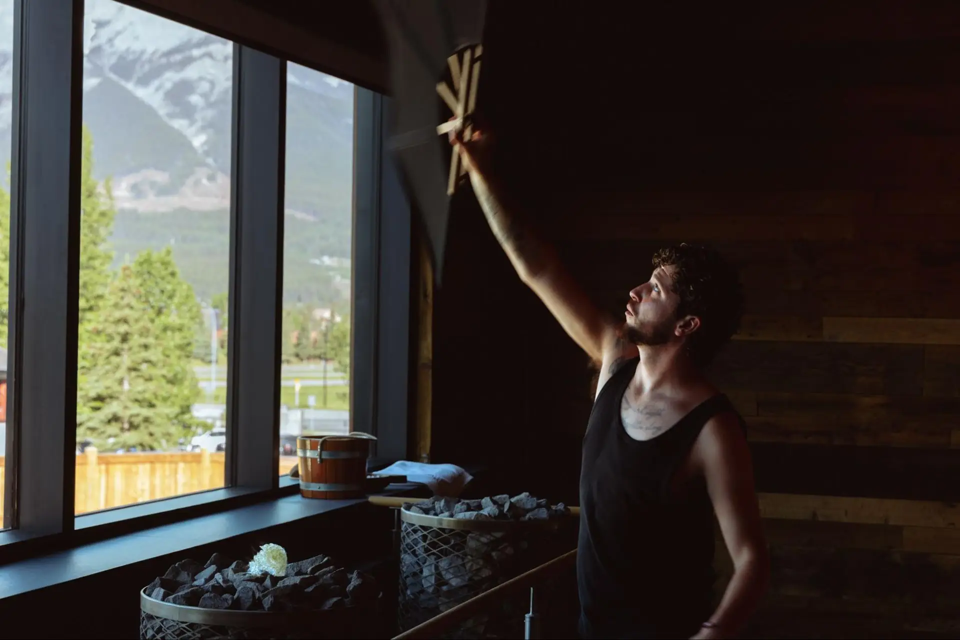 Aufguss Ritual in Heat Lodge at Everwild Canmore